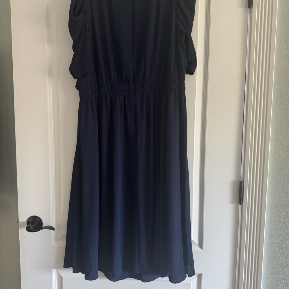 London Times Navy Midi Dress